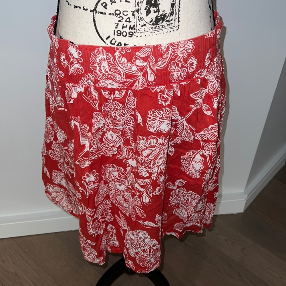 Orange Floral Skirt